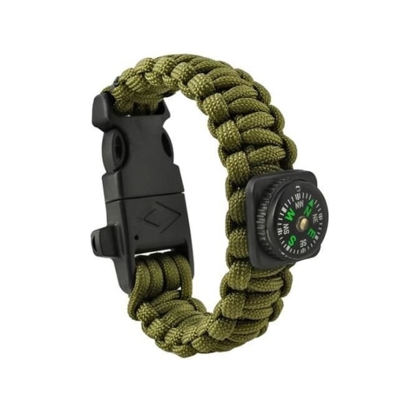 5-i-1 Survivalarmband - Enkelt, Lätt och Praktiskt Mörkgrön