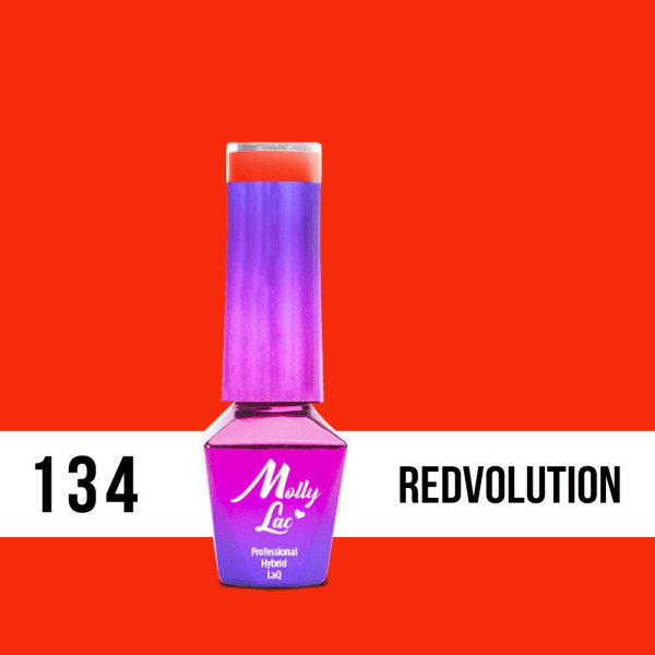 Mollylac - Gellack - Bubble Tea - Nr134 - 5g UV-gel/LED Röd