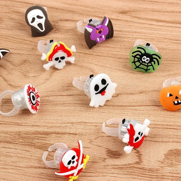 Halloween - lysende ringe - lysende ring - 3-pak - Cosplay MultiColor 3-pack