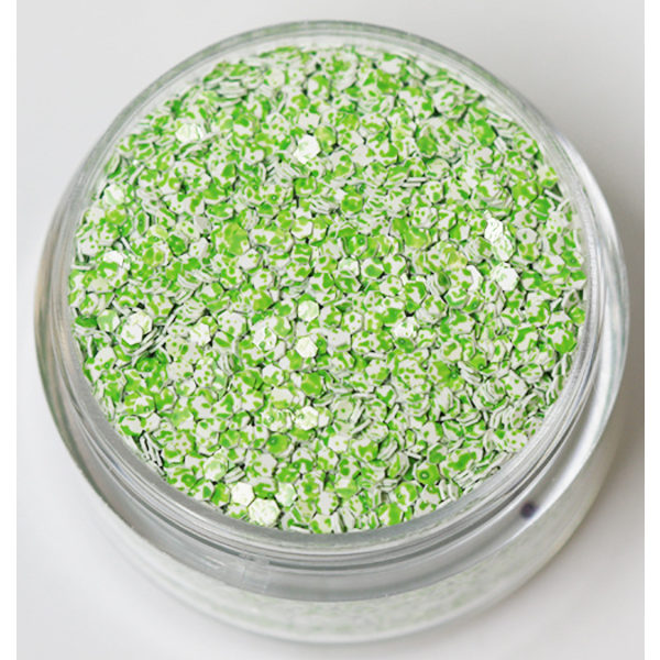 Negleglitter - Hexagon - Tofarvet grøn/hvid - 8ml - Glitter Multicolor