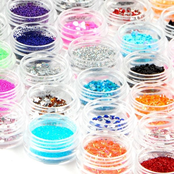 80 purkkia kynsililitteriä kynsikoristeita glitteriä Multicolor