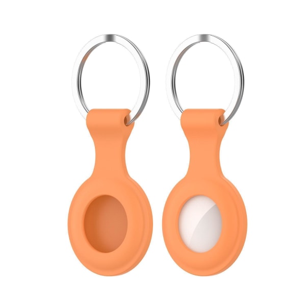 Airtag-skall - 10 farger - med nøkkelring - Protective Sleeve Case Orange