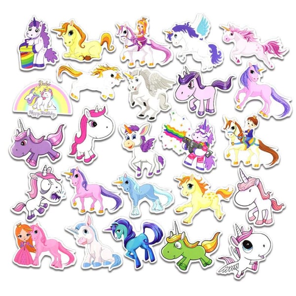 50st stickers klistermärken - Djur motiv - Cartoon - Unicorn - multifärg