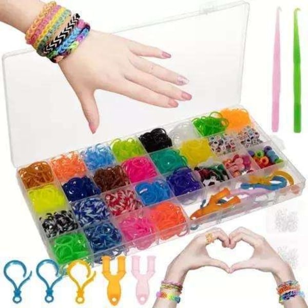 DIY - Loom Bands - 1500st - Rubber band kit - Multicolor