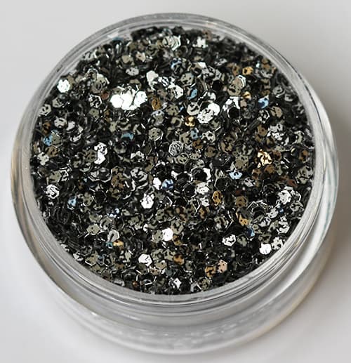 Nagelglitter - Hexagon - Tvåfärgad svart/silver - 8ml - Glitter multifärg
