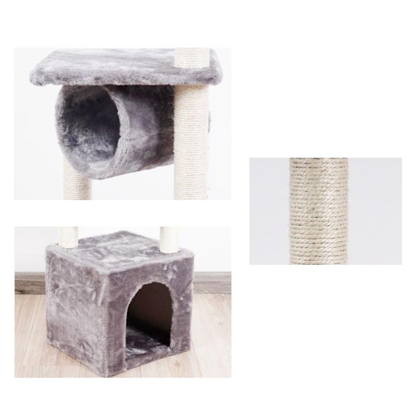 Katträd / Klösträd / Klöspelare för Katter - 90 cm Ljusgrå