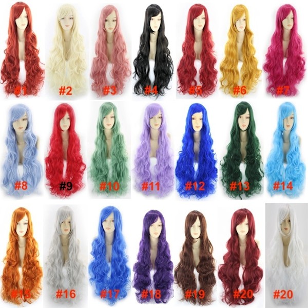 Syntetisk parykk for Party, Pride, Parader og Cosplay 80cm #8