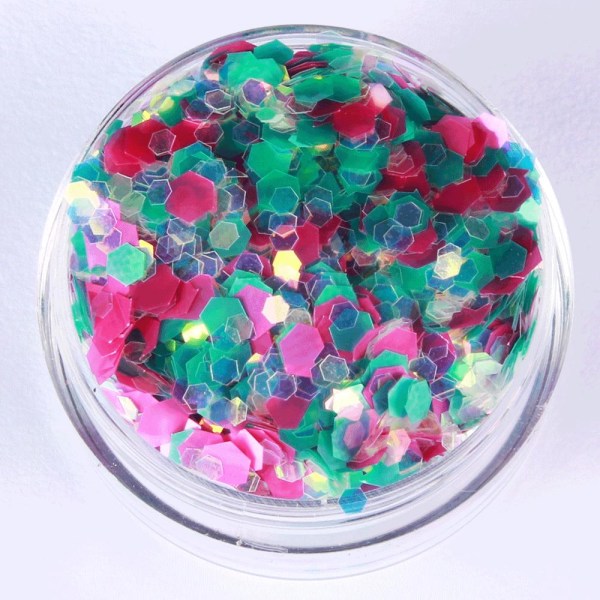 Negleglitter - Mix - Sommertre - 8ml - Glitter Multicolor