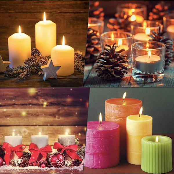 100 stk. Candle Sustainers - Lysveker - Voksede veker White 18cm