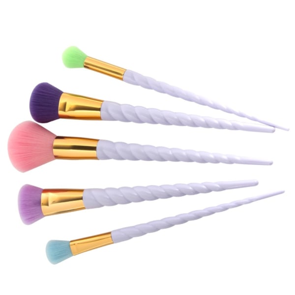 Fargerike børster: 5 Unicorn Rainbow Makeup Brushes - Makeup Bru Multicolor