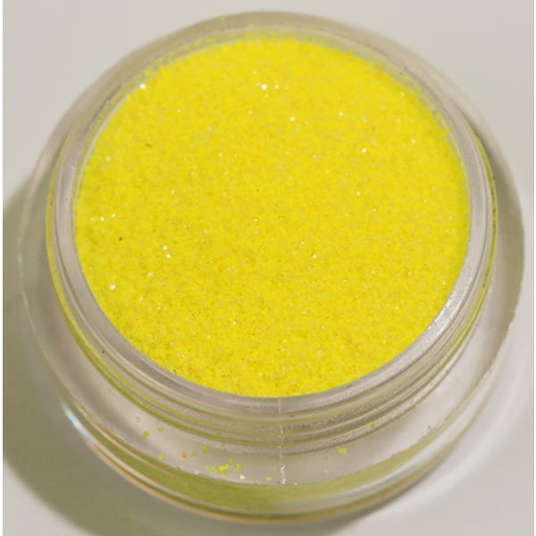 Negleglitter - Finkornet - Neon lys gul - 8ml - Glitter Yellow