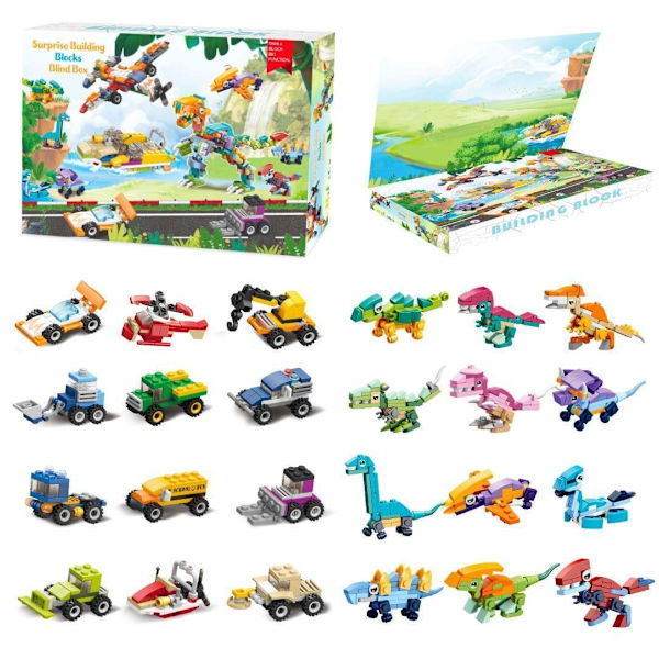 Leikkiautot ja dinosaurukset - Joulukalenteri 2023 Multicolor