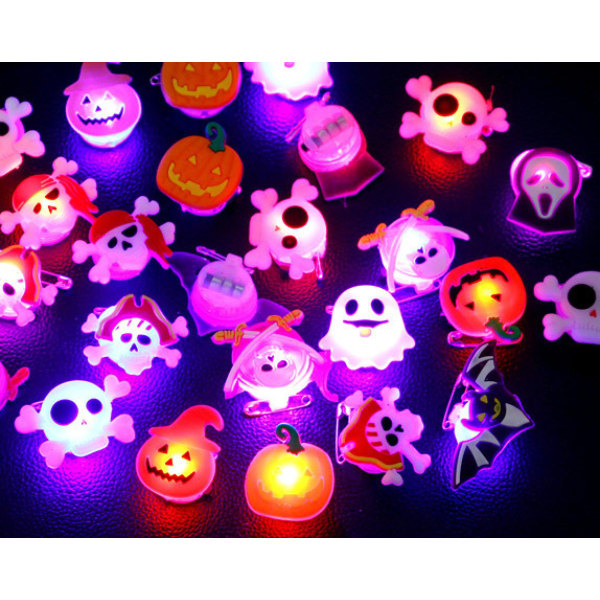 Halloween - lysande brosch - luminous brooch - 10-pack - Cosplay MultiColor 10-pack