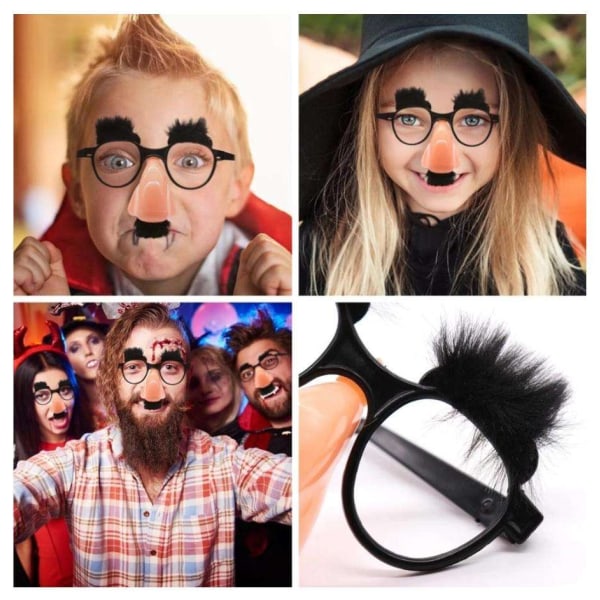 Halloween - Falske overskægsbriller - Cosplay Black