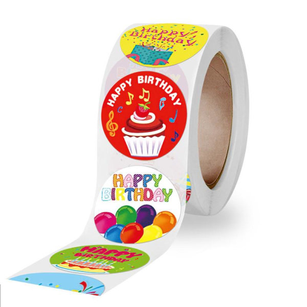 500 klistermærker klistermærker - Tillykke med fødselsdagen motiv - Tegneserie Multicolor