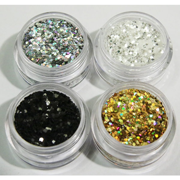 4 hexagon glitter basic