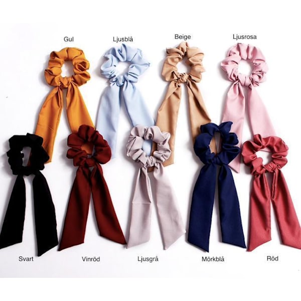 Hårsnoddar , hair Scrunchies med scarf, hårband, Hair bands Ljusrosa