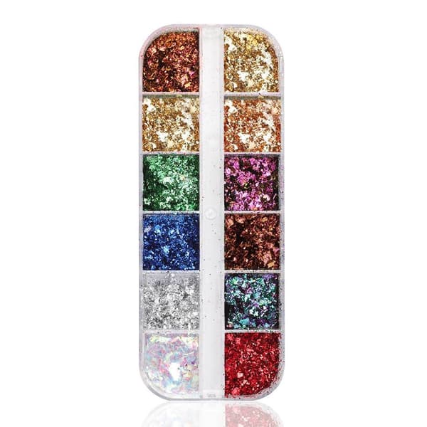 12 kameleonflak glitter i boks Multicolor