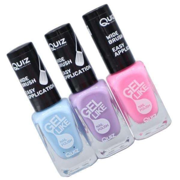 3st nagellack, nail polish - Lila, Blå, Rosa multifärg