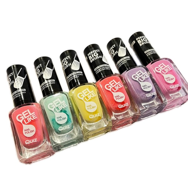 6st nagellack, nail polish - Pastell multifärg