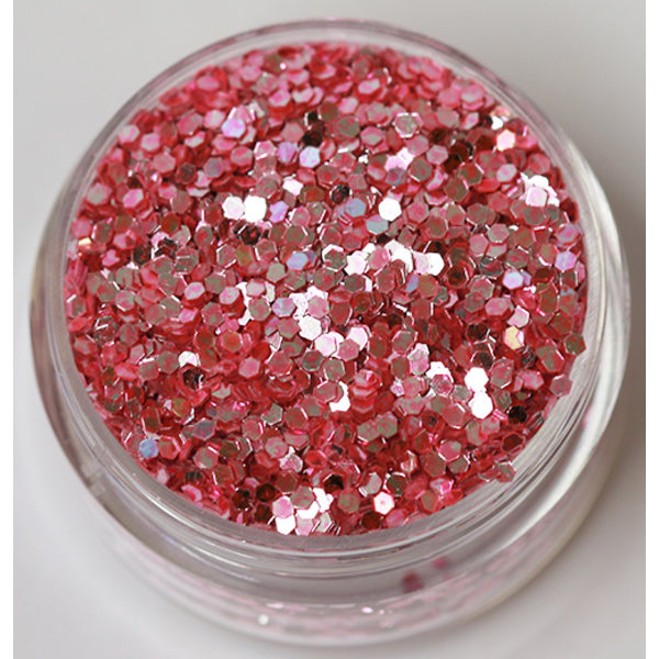 Negleglitter - Hexagon - Tofarget rosa/sølv - 8ml - Glitter Multicolor