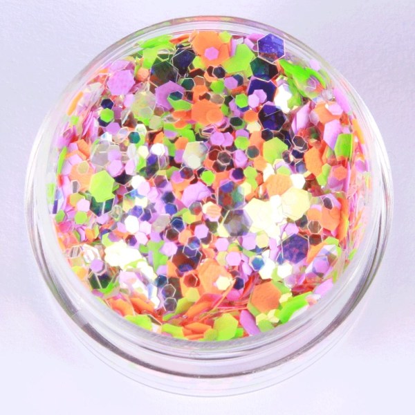 Negleglitter - Mix - Sommervibe - 8ml - Glitter Multicolor