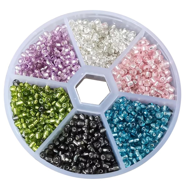 Glaspärlor - Seed beads 2mm - Smyckestillverkning - DIY multifärg