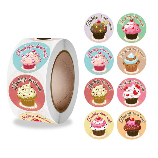 500st stickers klistermärken - Bakning motiv - Bakery hand made multifärg