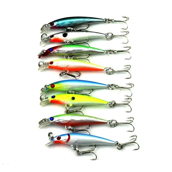 37-pack fiskedrag wobbler, Minnow mixed, Crankbait multifärg