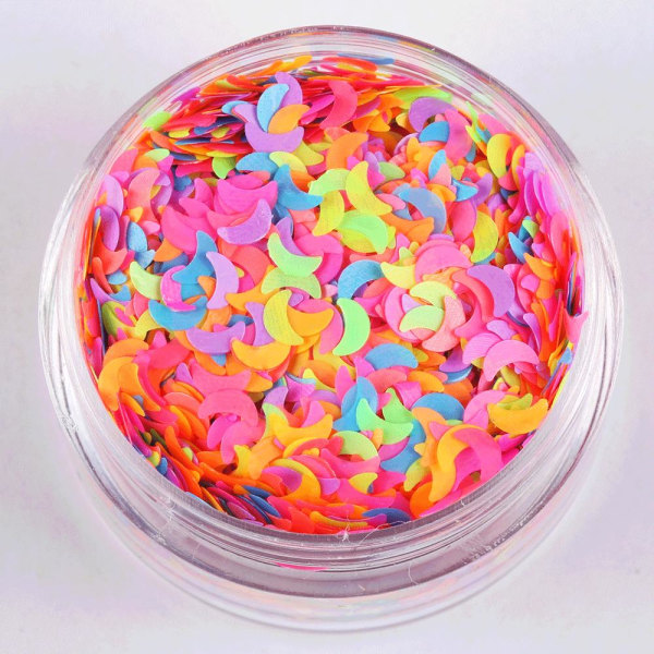 Negleglitter - Mix - Halvmåne - 8ml - Glitter Multicolor