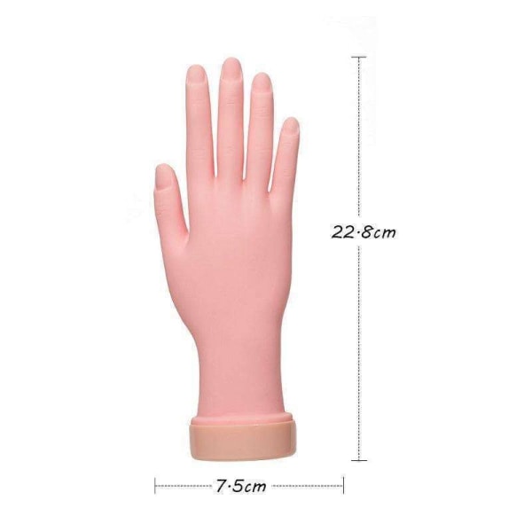 Nail training hand - fejk hand för nail art - Silikon Beige