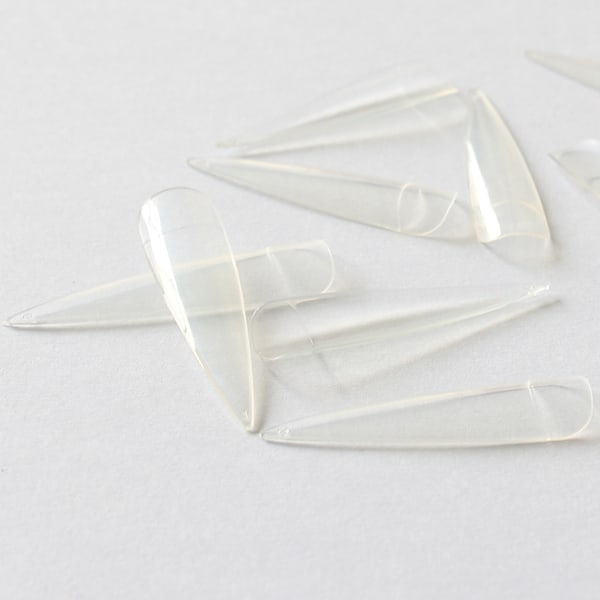 24st nageltippar stiletto extra lång tippar lösnaglar nageltips Transparent