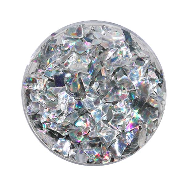 Kynsien glitter - Flakes / Mylar - Hopea - 8ml - Glitter Silver
