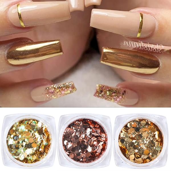 6st nagelglitter glitter , Nageldekorationer multifärg