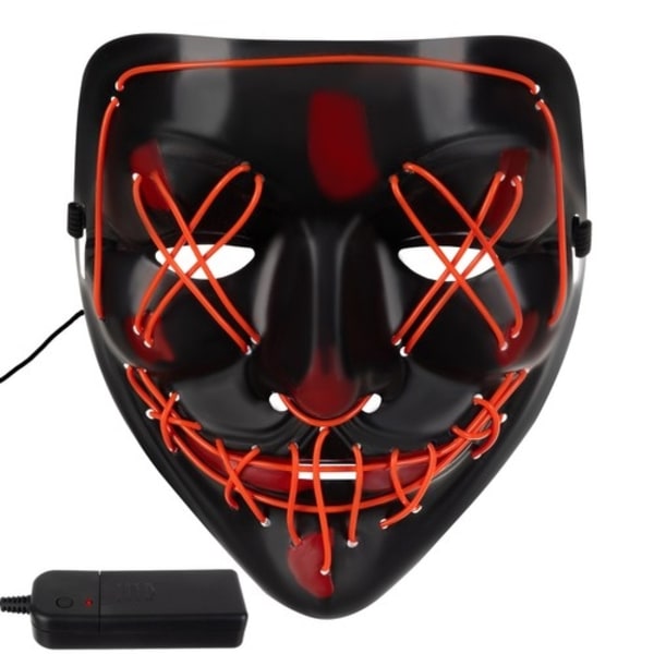 Halloween - Maskerad mask - LED illuminated - Cosplay Halloween Svart