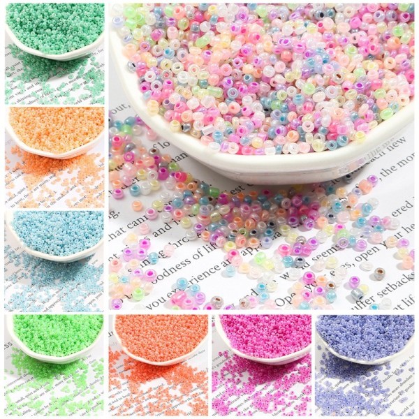 Seed beads - 2mm - 1000st - Färgglada multifärg