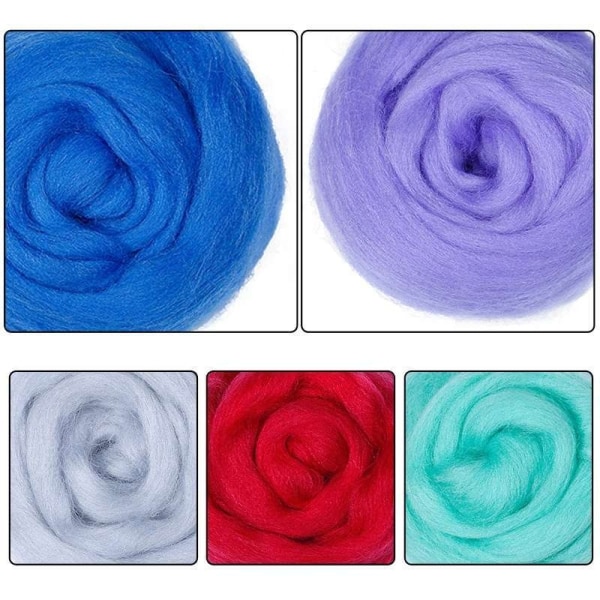 Nålefiltesæt, Wool Roving 40-farvesæt - Start dit skab Multicolor