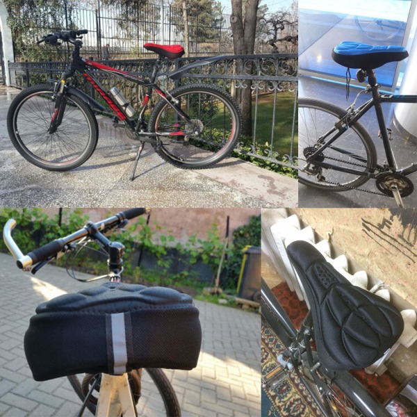 Ergonomisk cykel sadel med skydd och reflex Svart