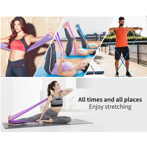 TPE YOGA Træningsbånd, modstandsbånd, yoga, genoptræning - Gummi Purple one size