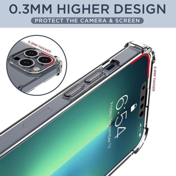 IPhone 14 - Iskunkestävä silikonikuori, joka on erittäin iskunkestävä Transparent IPhone 14