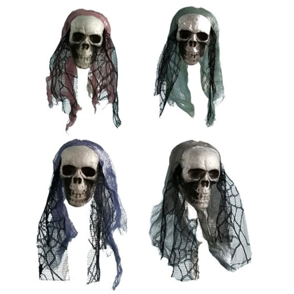 Halloween - skelet kranie skræmmende hoved Grey