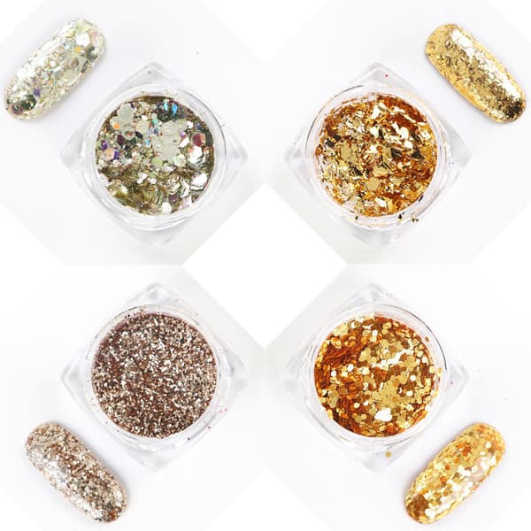 8 stk negleglitter glitter, Negledekorasjoner Multicolor