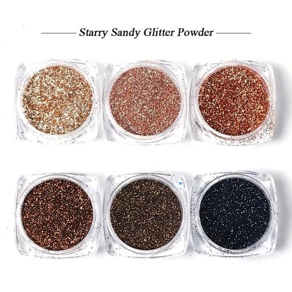 6 kpl kynsi glitter glitteriä, kynsikoristeita Multicolor