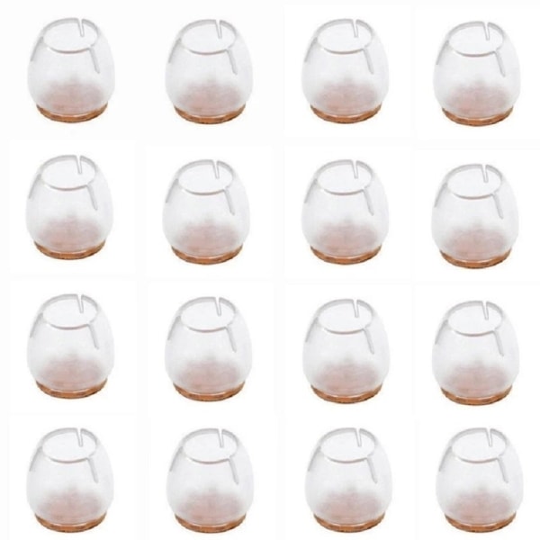 16-Pack Møbelfødder / Silikone Stolefødder - Gulvbeskytter Transparent one size