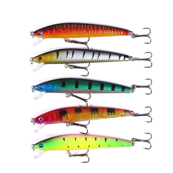 43-pak fiskelokkewobler, Minnow blandet Multicolor