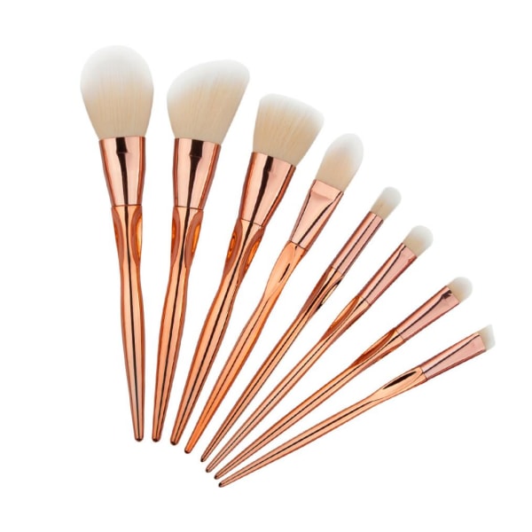 8 sminkekoster - Makeup Brush Set Gold