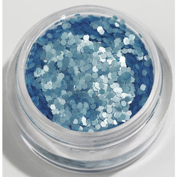 Nagelglitter - Hexagon - Ljusblå (matt) - 8ml - Glitter Ljusblå