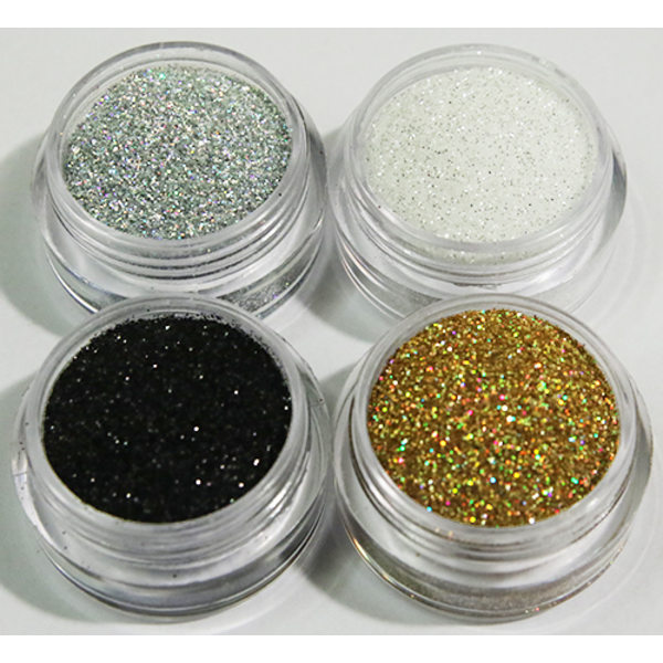 4 stk finkornet glitter basic