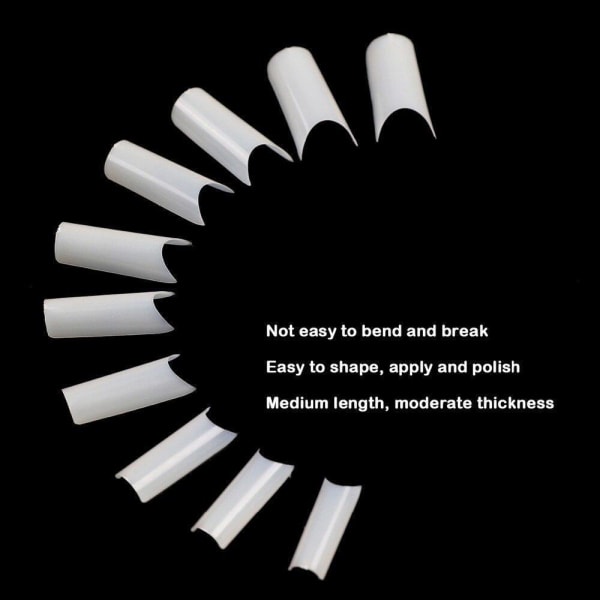 500st nageltippar lösnaglar akryl tippar i ask Mjölkvita