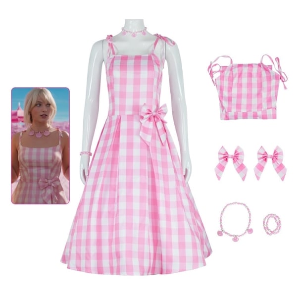 Barbie - Kostym - Dress - Cosplay Halloween - Pink L